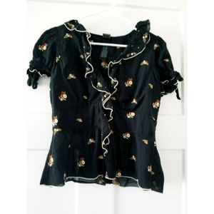 Lithe Acorns & Bouquets blouse